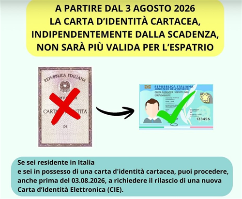 Sostituzione della carta d'identità cartacea